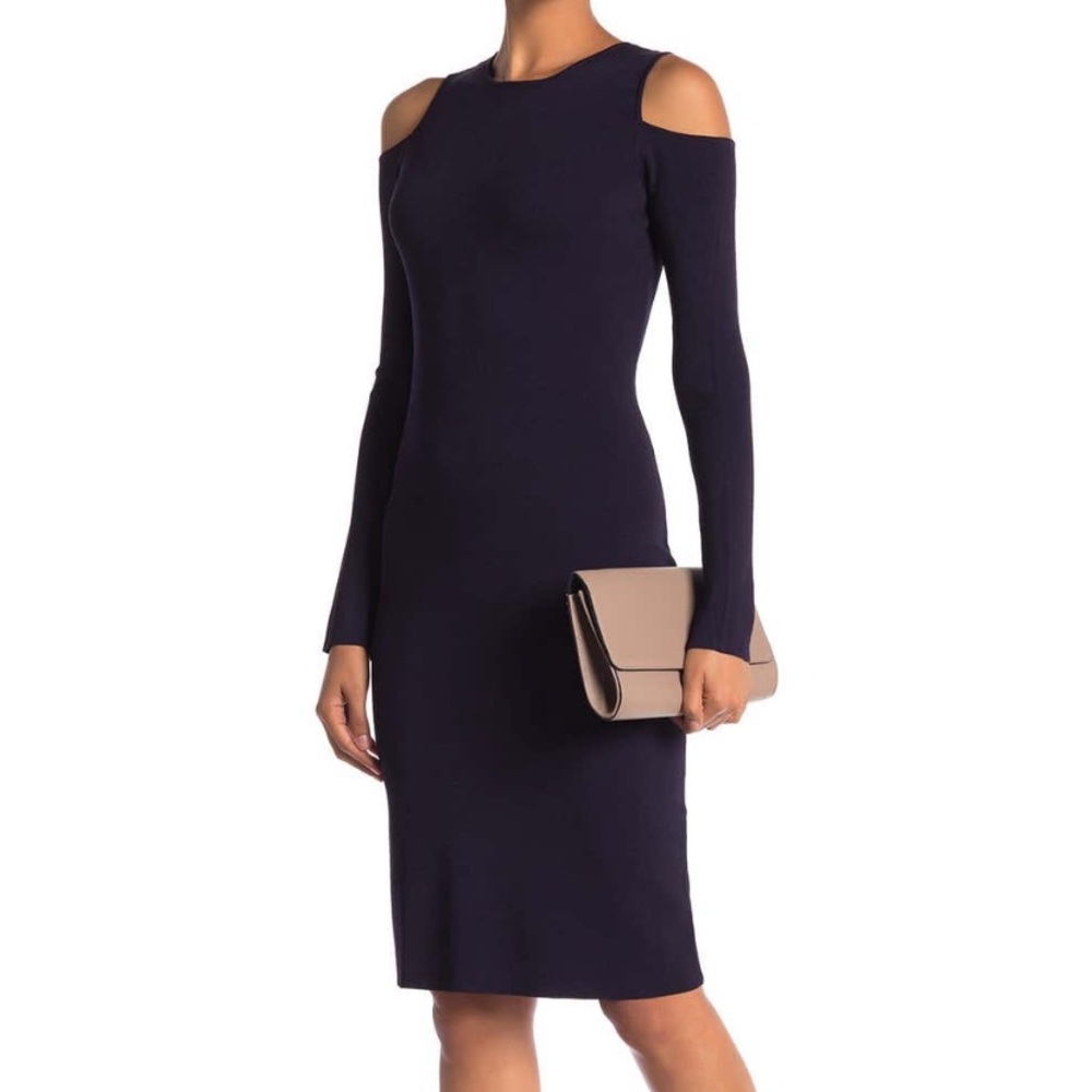 Eliza J Cold Shoulder Dress {BLACK}